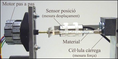 iLabRS. Prototip d'assaig de materials (detall).